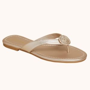 Jack Rogers Rowan Flip Flop color: platinum